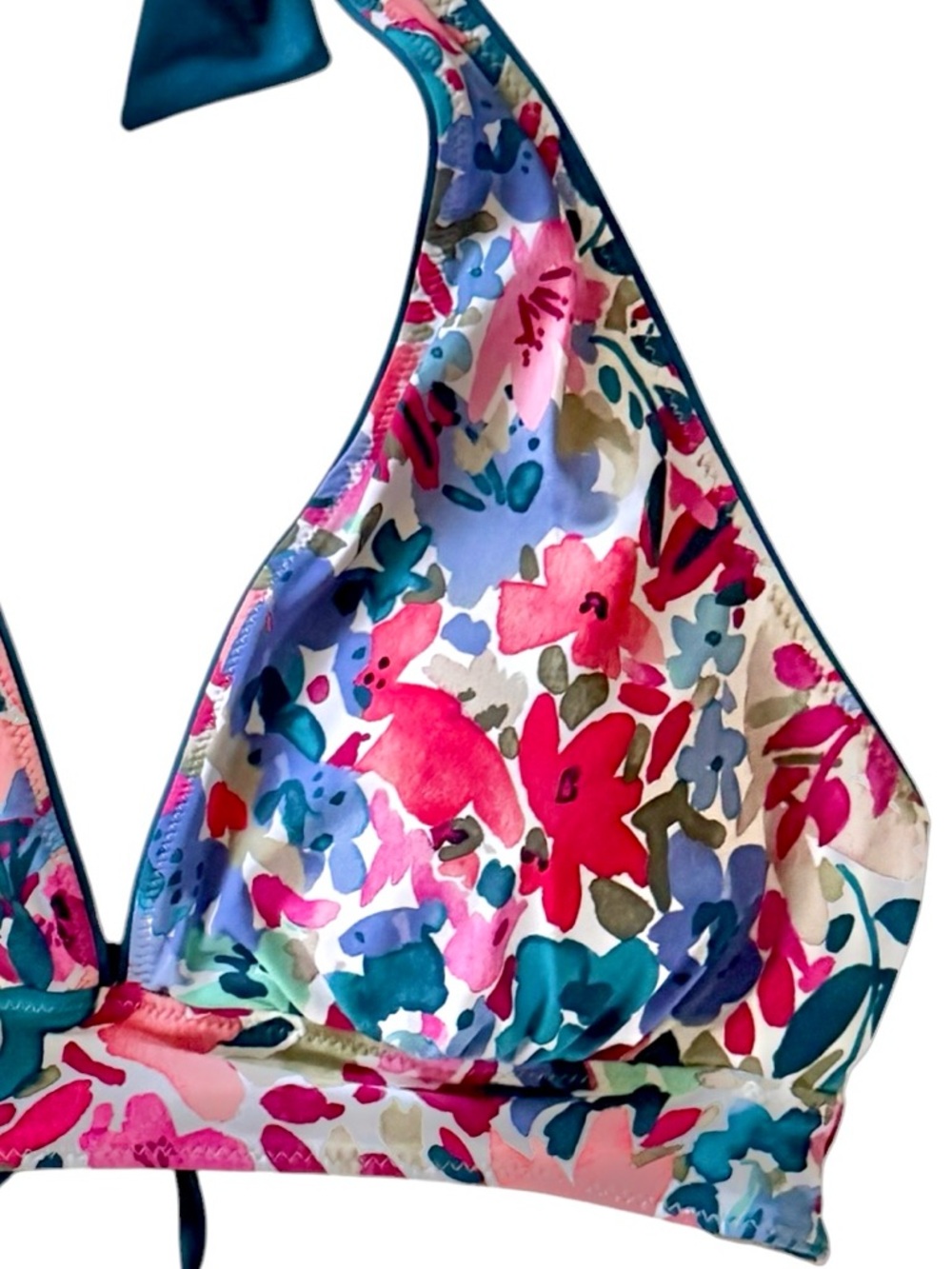 Tommy Bahama Watercolor Floral Reversible Halter Bikini Top - Picture 8 of 16